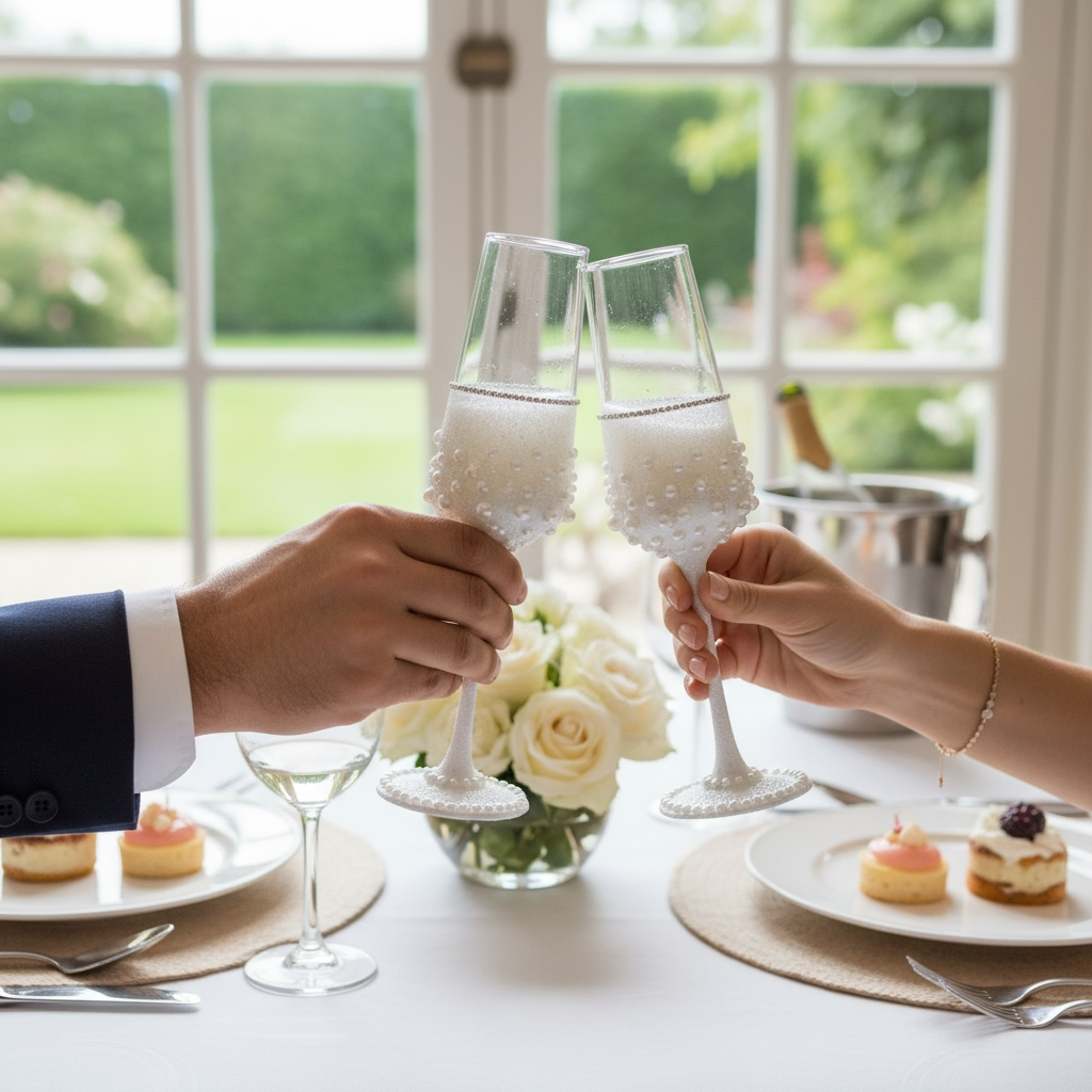 PEARL BLANC CHAMPAGNE GLASS/ SET OF 2