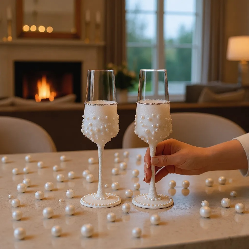 PEARL BLANC CHAMPAGNE GLASS/ SET OF 2