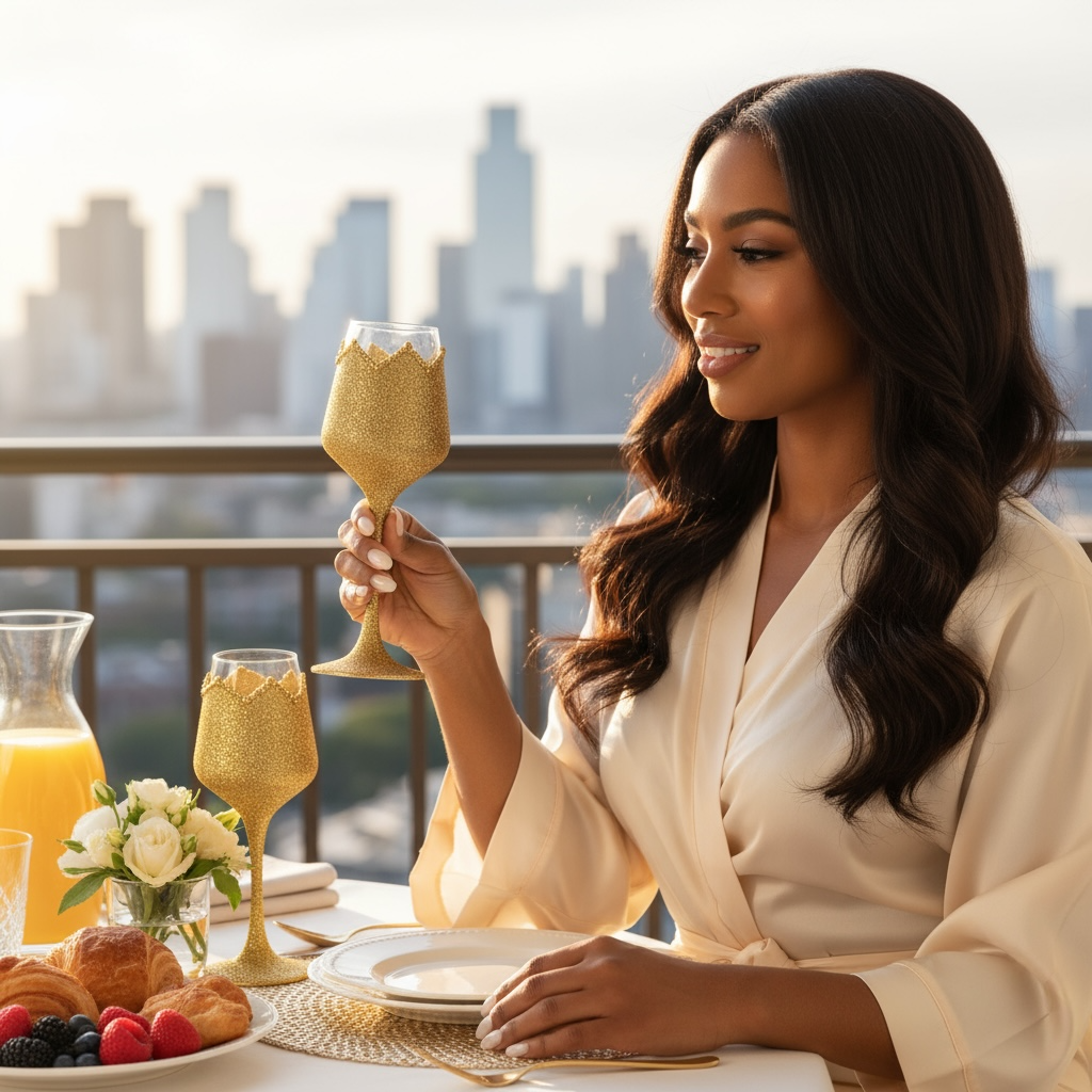 GOLDEN MAJESTY WINE GLASS