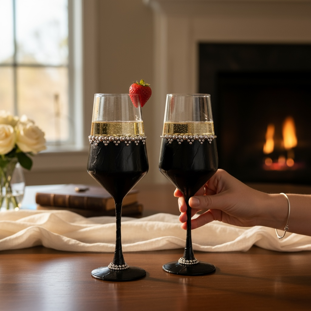 NOIR ELEGANCE WINE GLASS/ SET OF 2