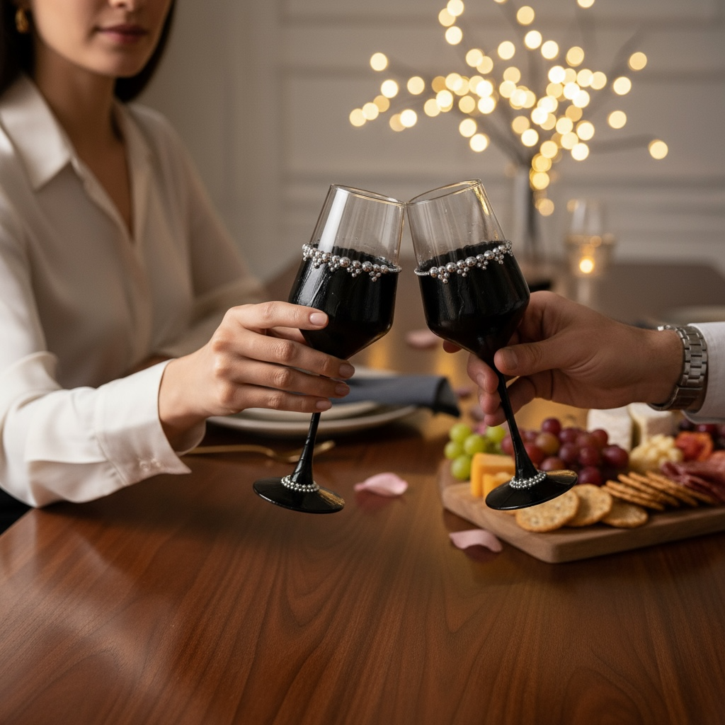 NOIR ELEGANCE WINE GLASS/ SET OF 2