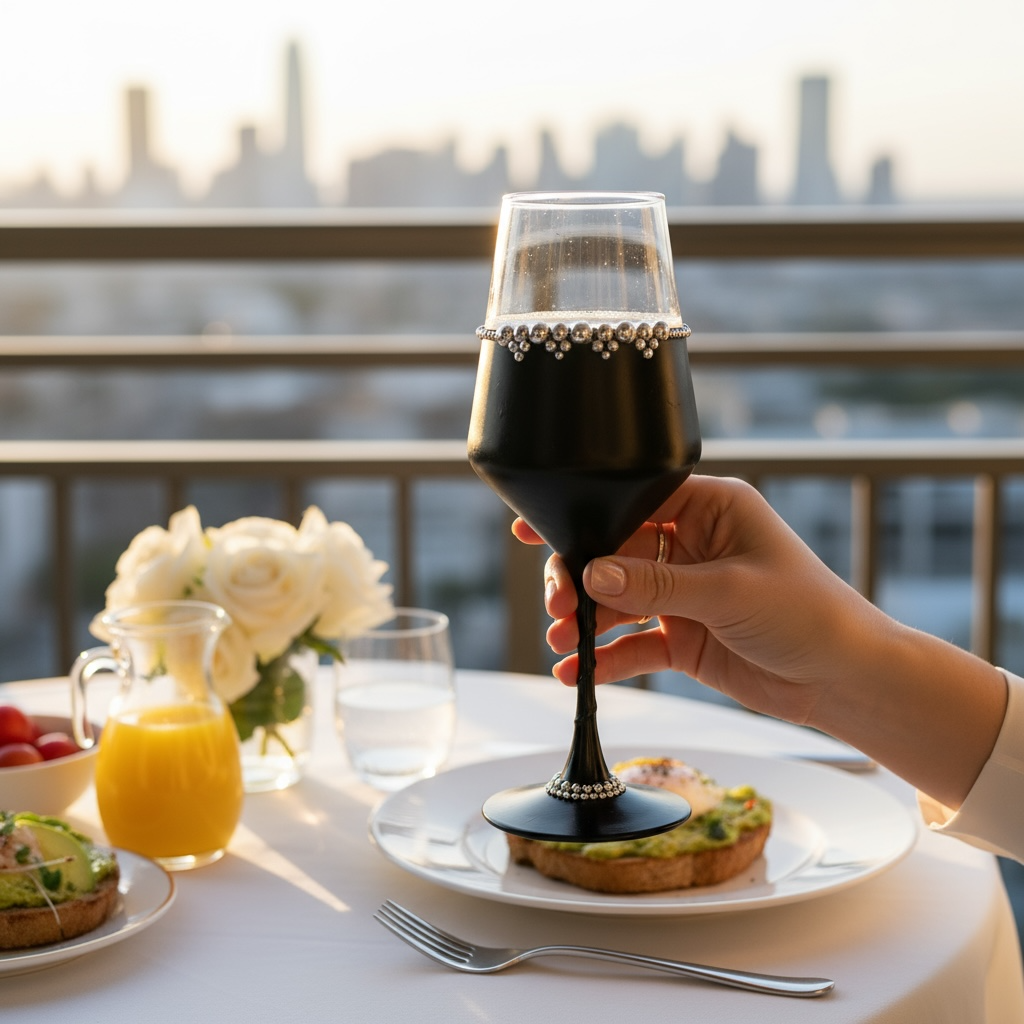 NOIR ELEGANCE WINE GLASS/ SET OF 2