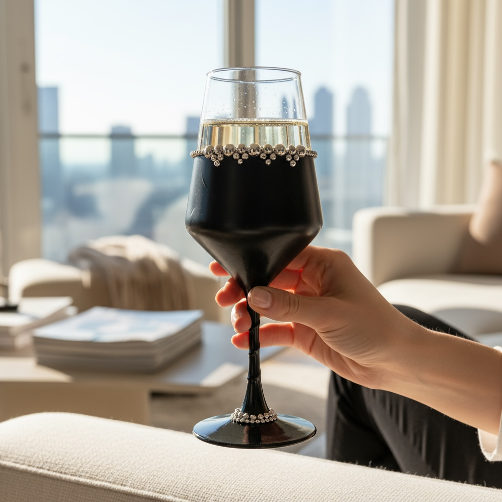 NOIR ELEGANCE WINE GLASS/ SET OF 2