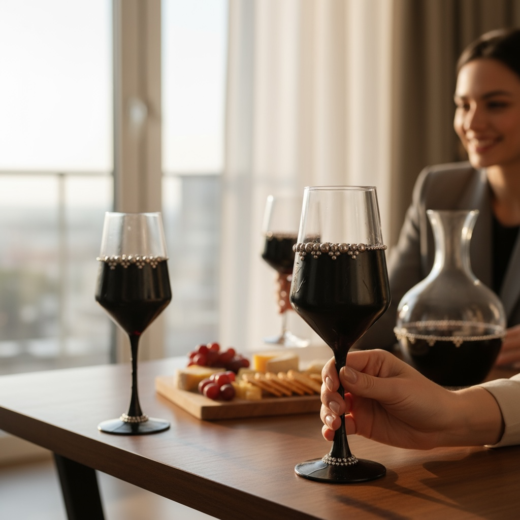 NOIR ELEGANCE WINE GLASS/ SET OF 2