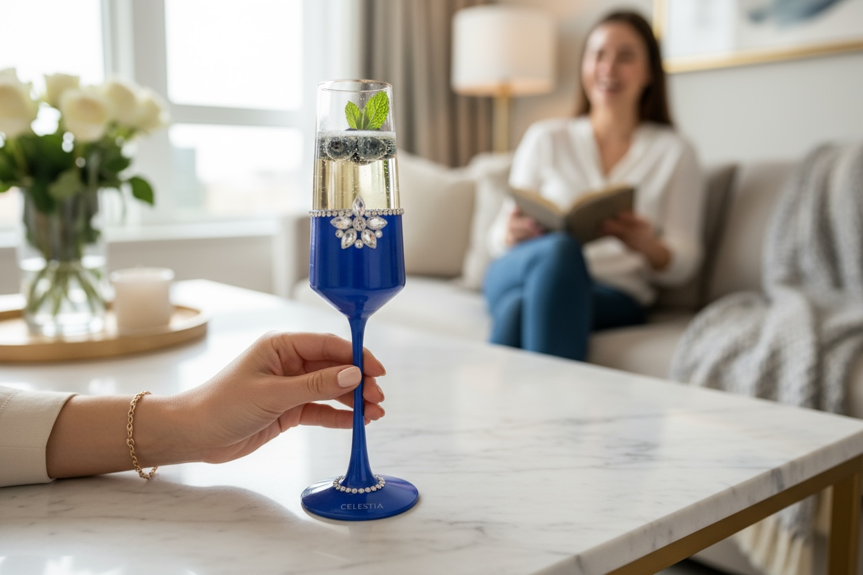 SAPHIRE ÉCLAT CHAMPAGNE FLUTE/ SET OF 2