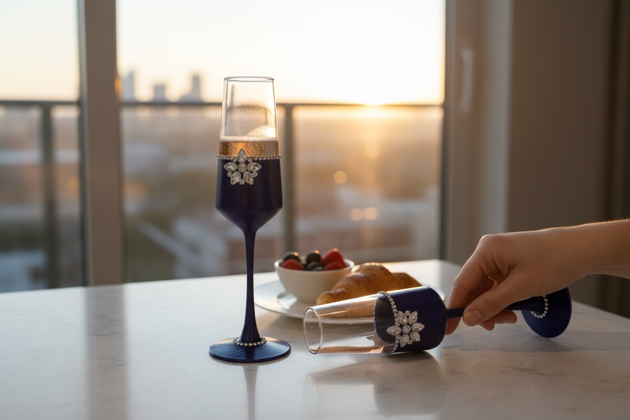 SAPHIRE ÉCLAT CHAMPAGNE FLUTE/ SET OF 2