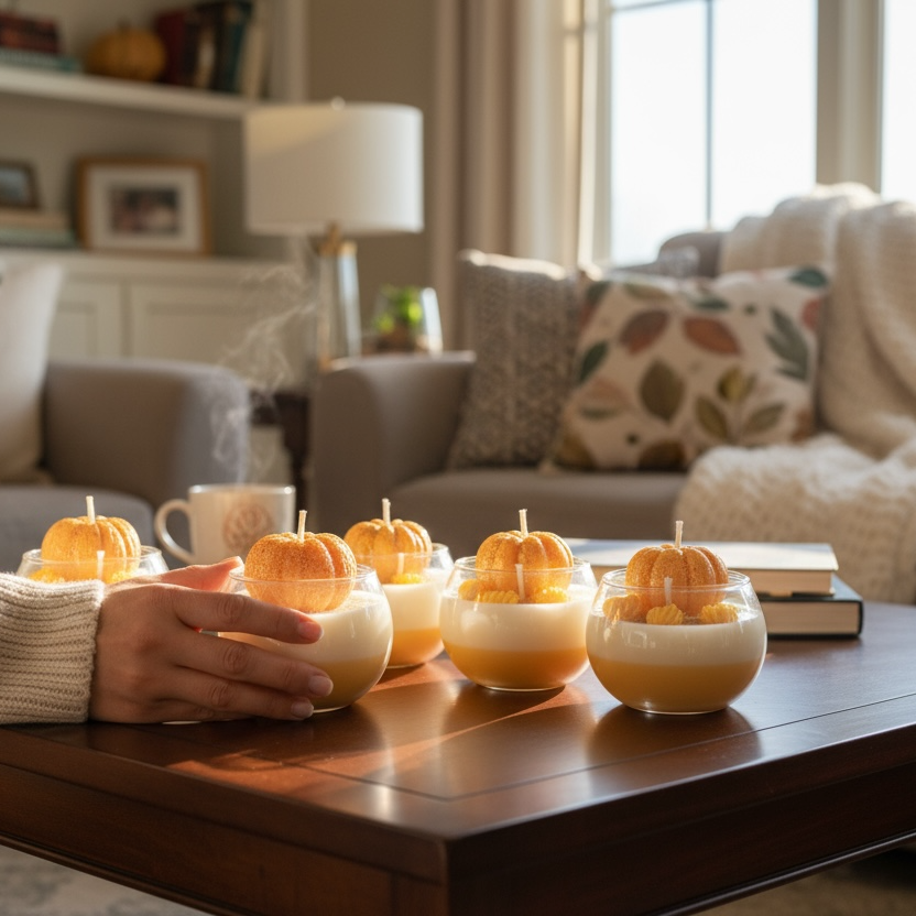 Velvet Pumpkin Mini Candles