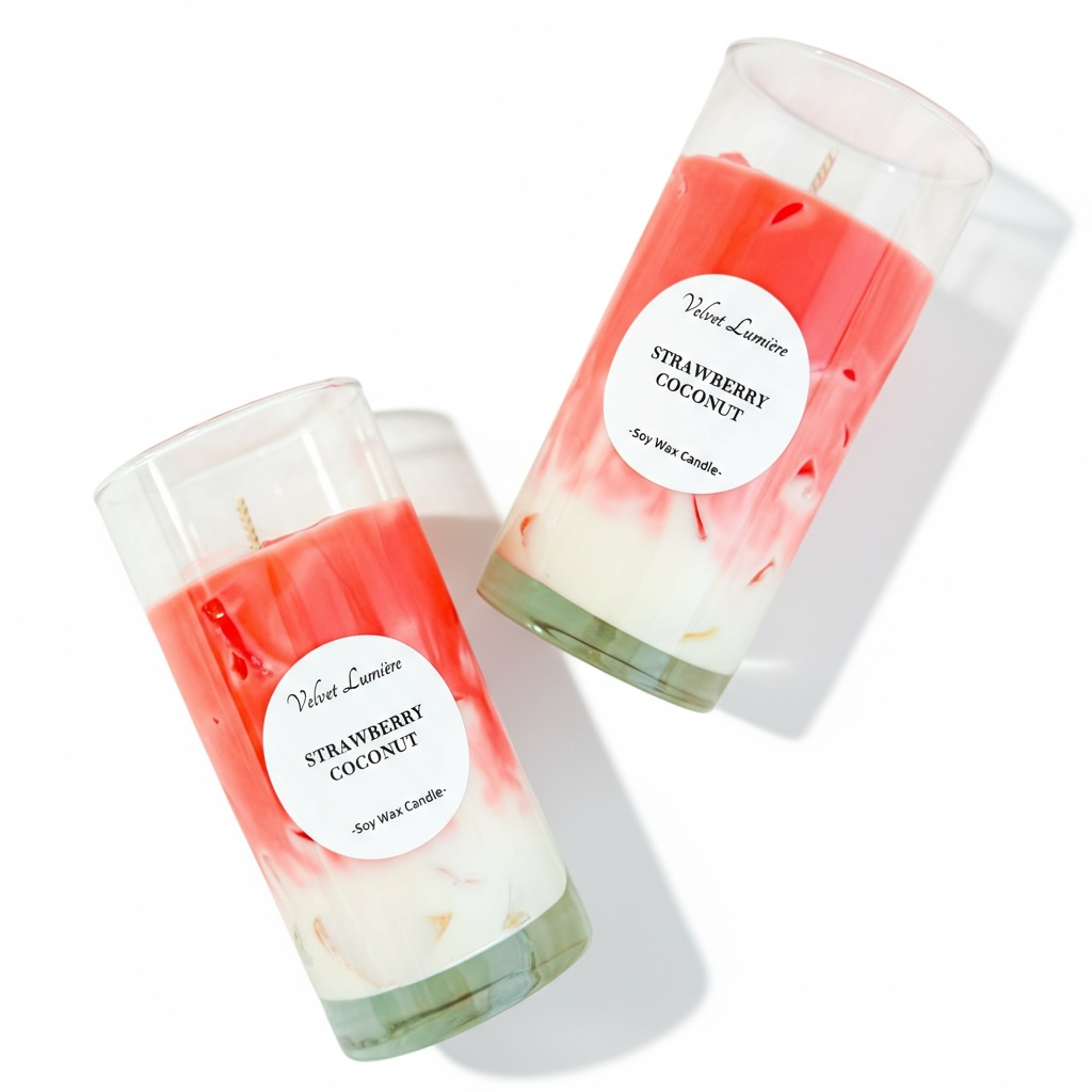 VELVET STRAWBERRY COCONUT CANDLE