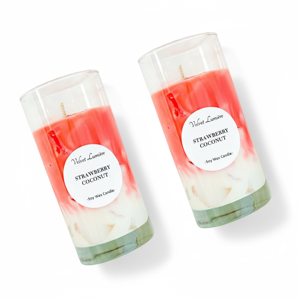 VELVET STRAWBERRY COCONUT CANDLE